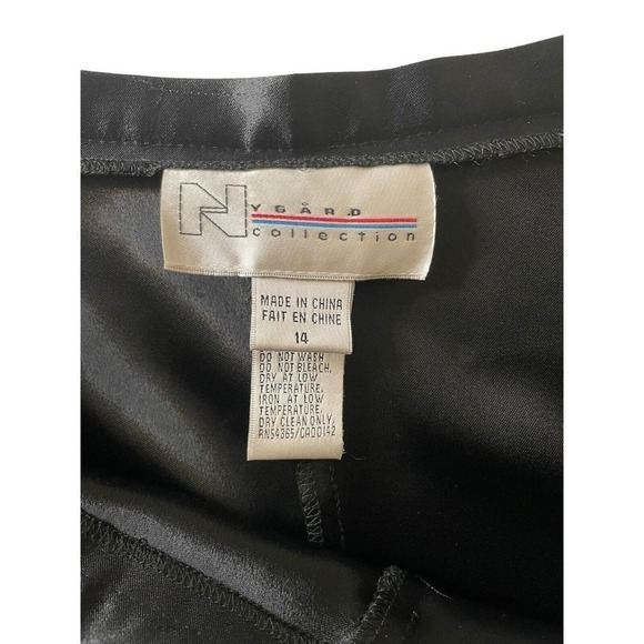 Nygard Collection Black Dress Pants High Rise Tapered Leg Satin Waist Women’s 14 - Picture 10 of 10